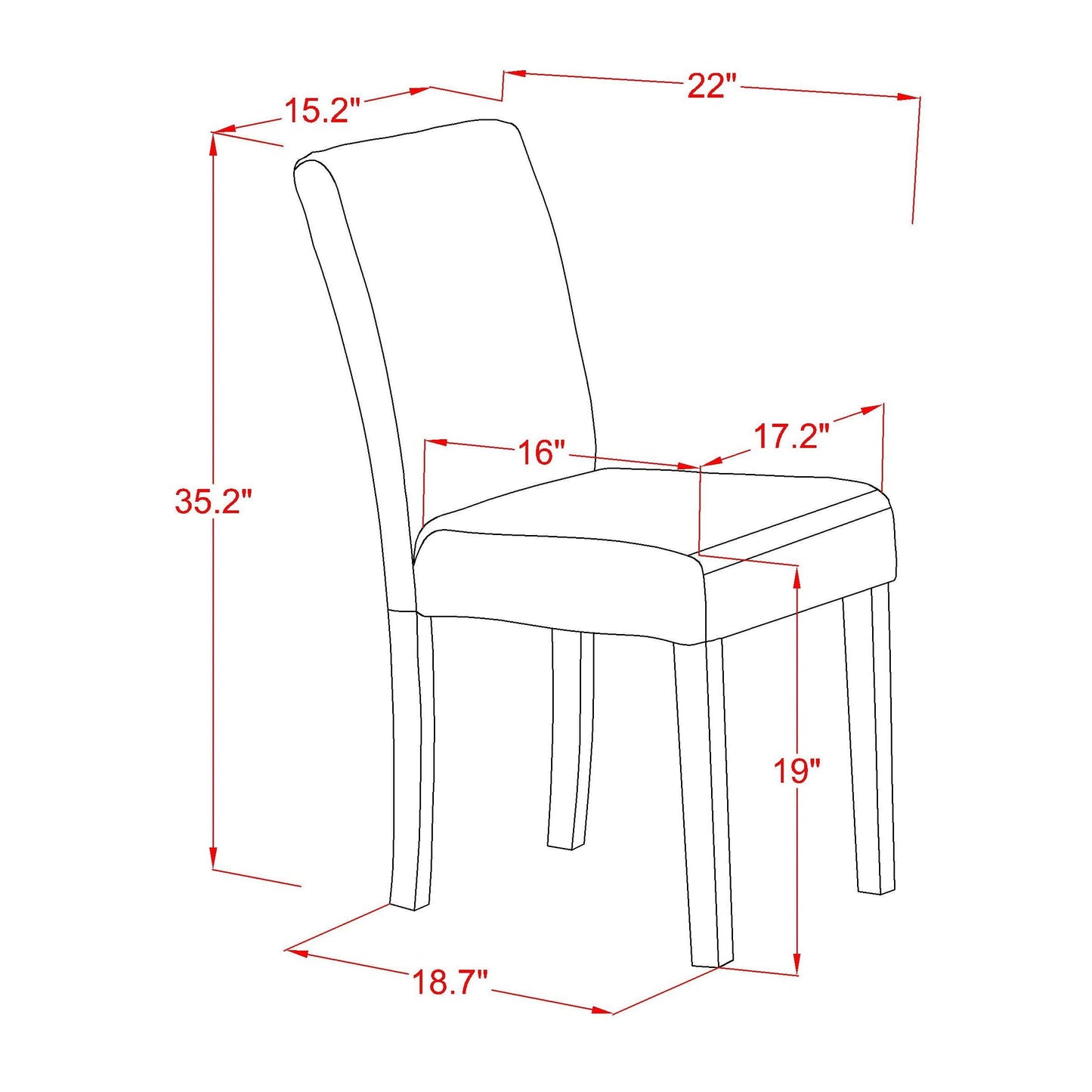 EAST WEST FURNITURE - CNAB7-77-47 - 7-Pc Dinette Room Set- 6 Dining Chairs and Rectangular Dining Table - Light Sable Linen Fabric Seat and High Chair Back (Distressed Jacobean Finish)