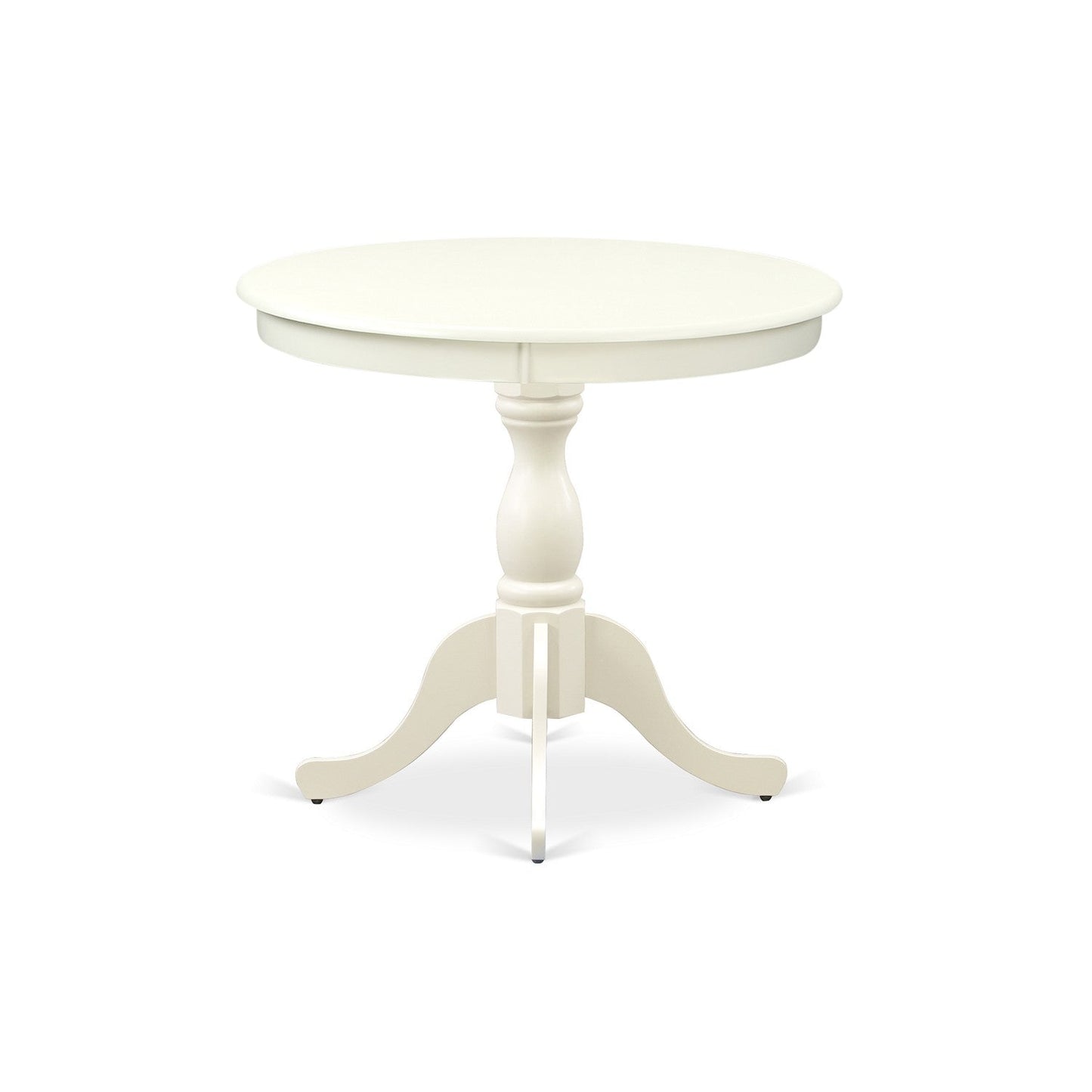 EAST WEST FURNITURE - AMVA5-LWH-W - 5-Pc Dinette Set- 4 dining room chairs and Modern dining room table - Wooden Seat and Slatted Chair Back (linen white Finish)