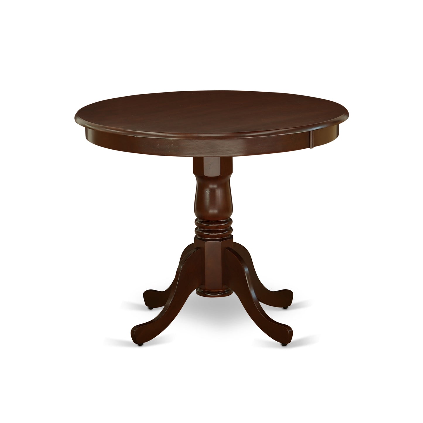 EAST WEST FURNITURE - ANDL5-MAH-W - 5-Piece Dining Room Table Set- 4 Wooden Chairs and Kitchen Table - Wooden Seat and Slatted Chair Back - Mahogany Finish