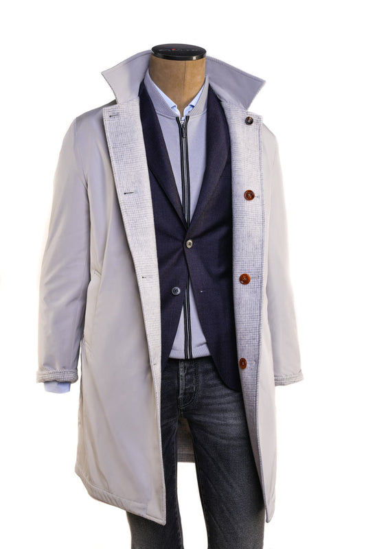 Kired by Kiton Peak Wool-Cashmere Reversible Overcoat