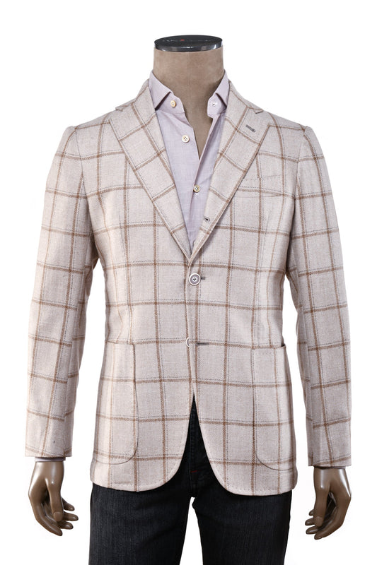 Sartorio Windowpane Virgin Wool-Silk Sport Jacket