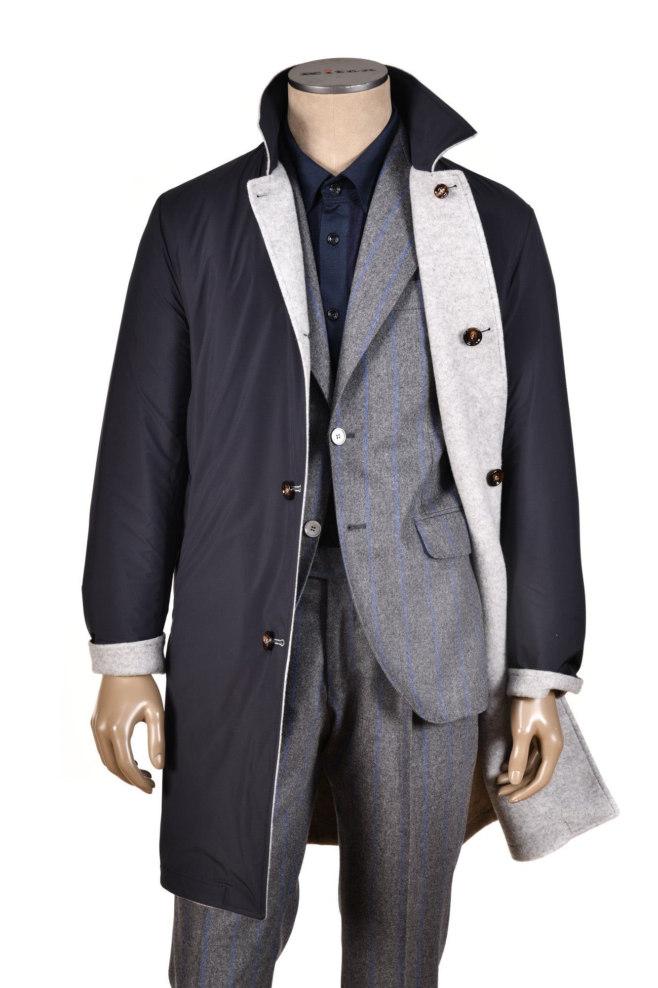 Kired by Kiton Peak Cashmere Reversible Overcoat