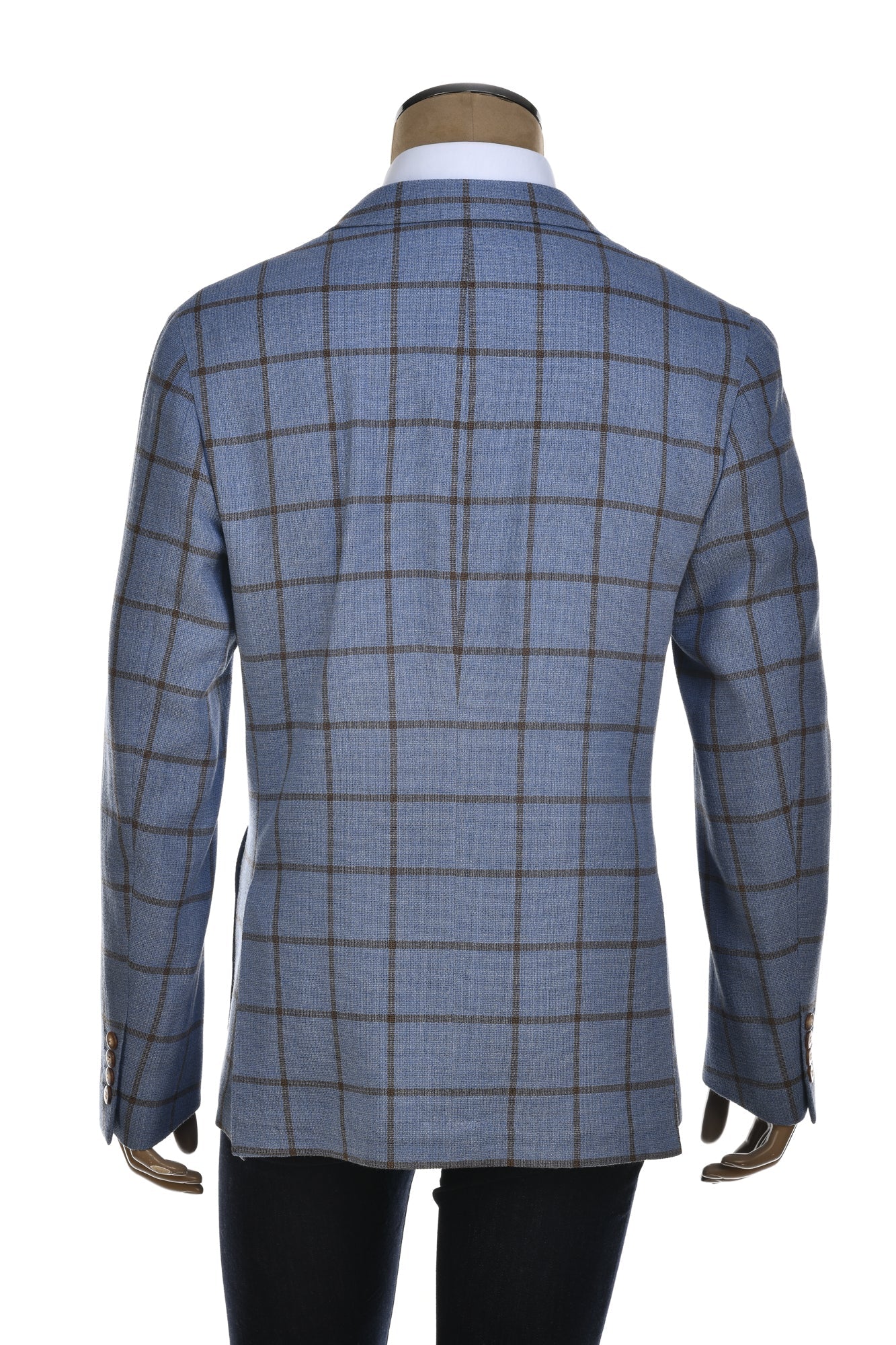 Fiore di Napoli Windowpane Wool Double-Breasted Sport Jacket