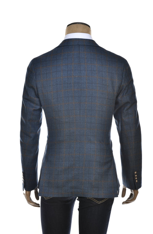 Carlo Barbera Windowpane Wool-Silk Sport Jacket