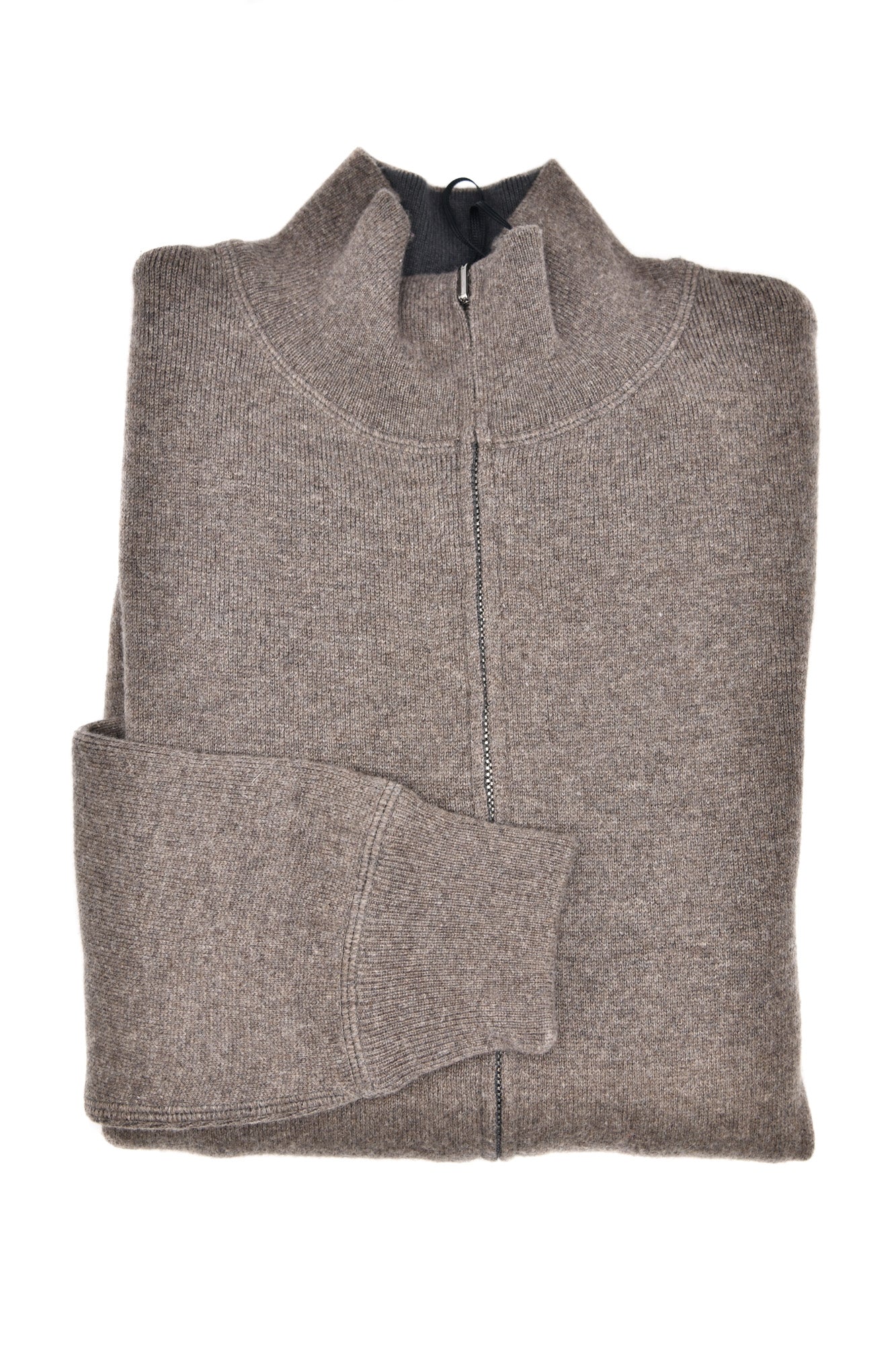 Manrico Cashmere Mock Neck Reversible Zip-Up Sweater
