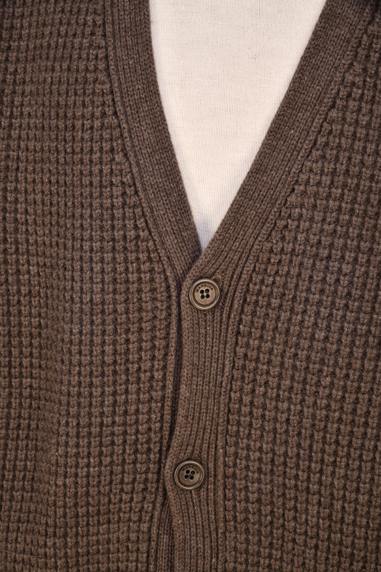 Manrico Cashmere V-Neck Button Up Thick Knit Cardigan