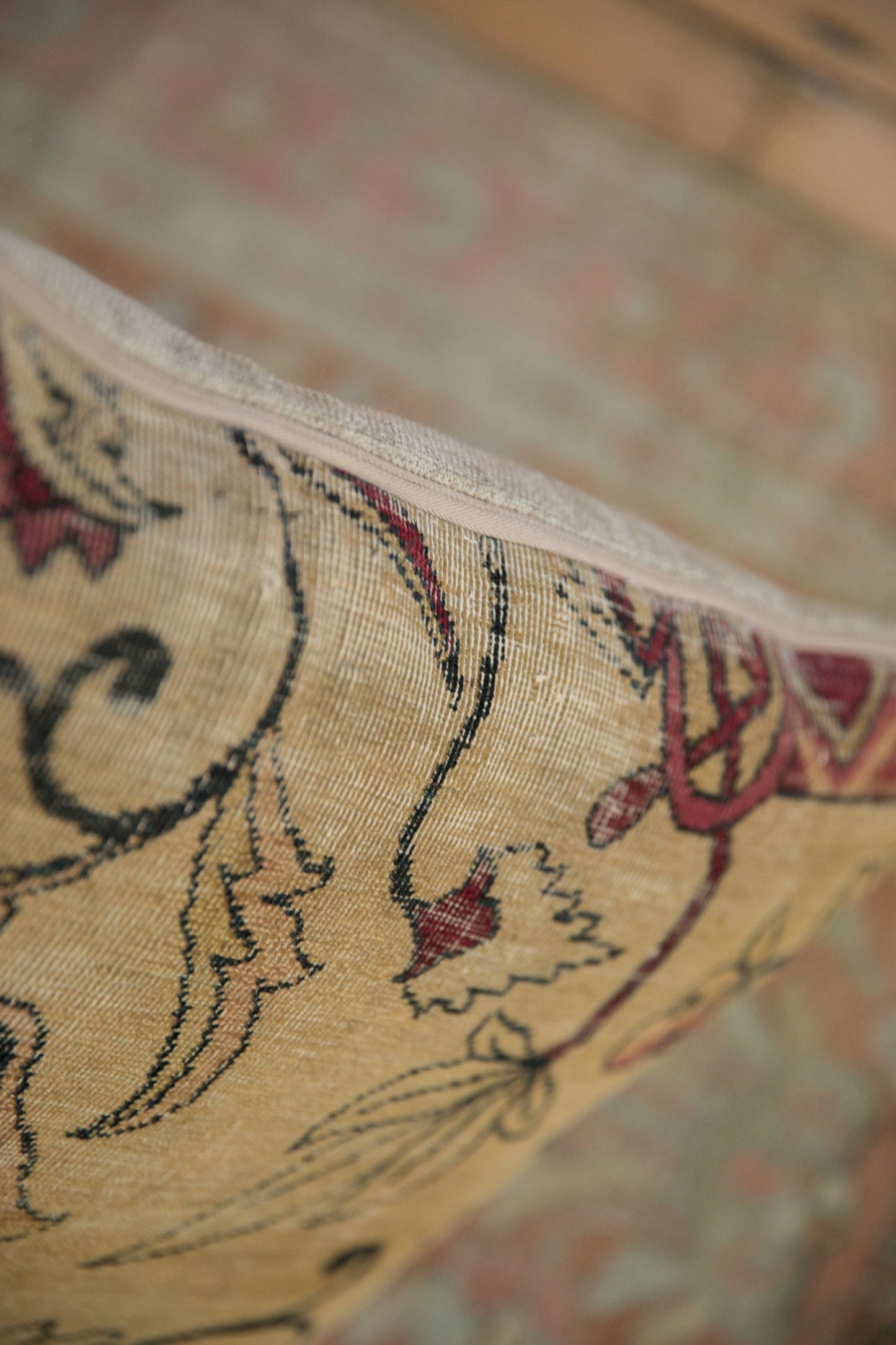 Antique Kerman Rug Fragment Pillow