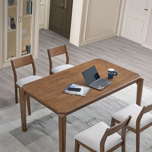 ACTU 59” Modern Dining Table Set for Small Spaces (Seats 4–6, Solid Wood)