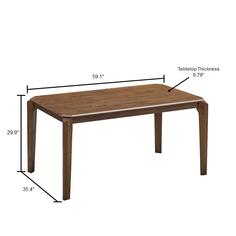 ACTU 59” Modern Dining Table Set for Small Spaces (Seats 4–6, Solid Wood)