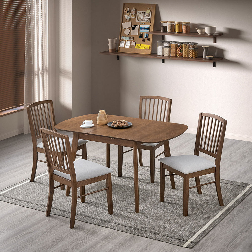 ACTU Extendable Dining Table Set for Small Spaces (Seats 4–6, Solid Wood)