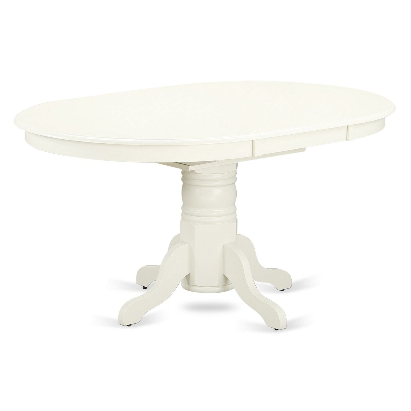 EAST WEST FURNITURE - AVVA7-LWH-W - 7-Piece Kitchen Table Set- 6 Modern Dining Chairs with Wooden Seat and Slatted Chair Back - Removable leaf Kitchen Dining Table - linen white Finish