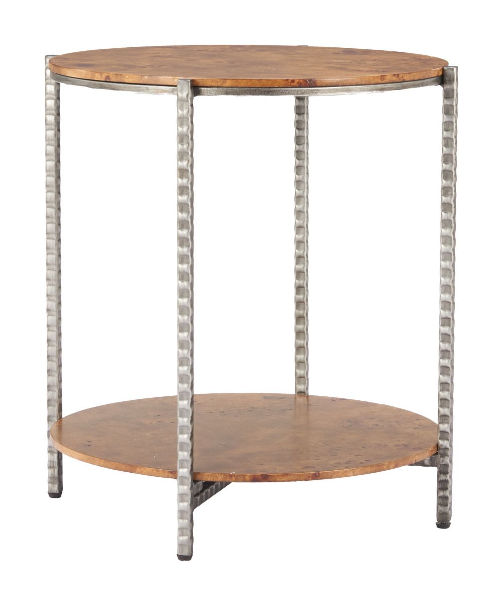 Adna Wood Top Brown Side Table