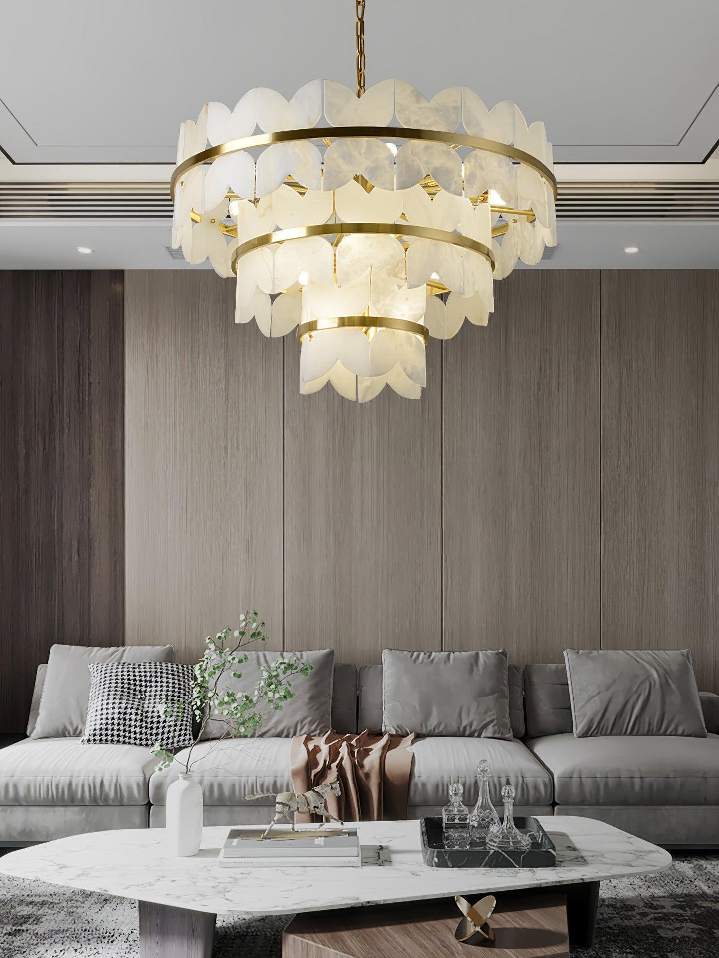 Alabaster Cloudscape Chandelier 11.8"
