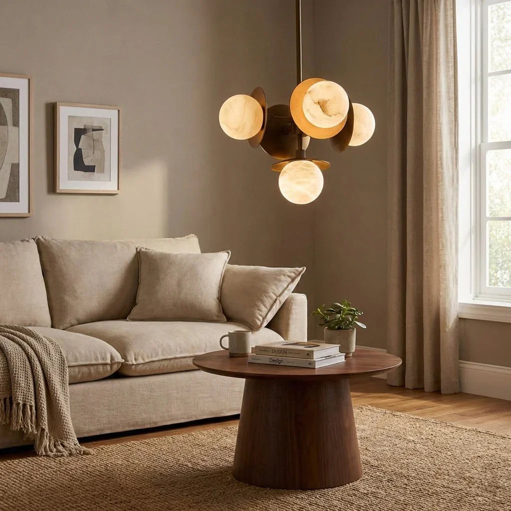 Alabaster Orb Cluster Chandelier