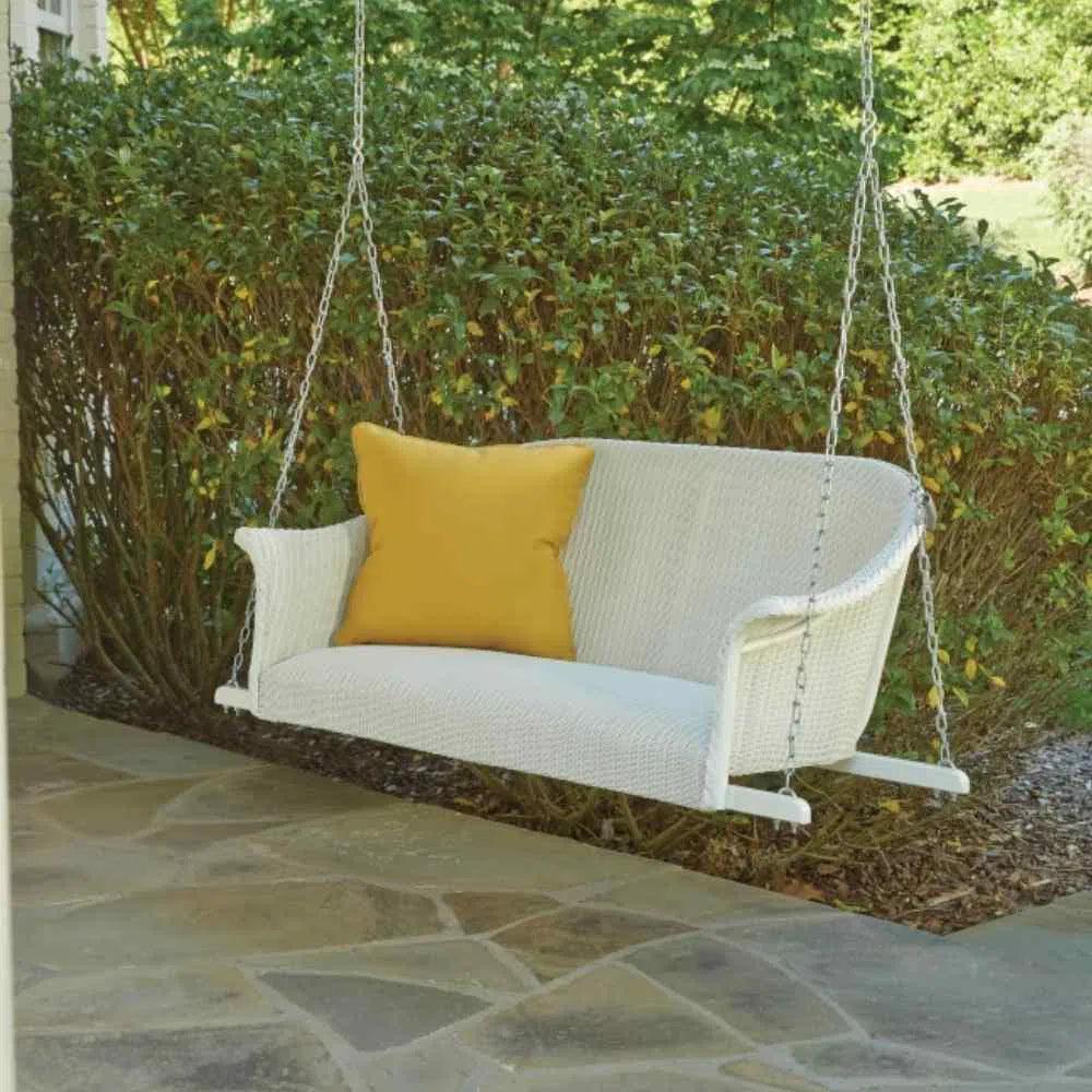 All Seasons Settee Swing Padded Seat Wicker Outdoor