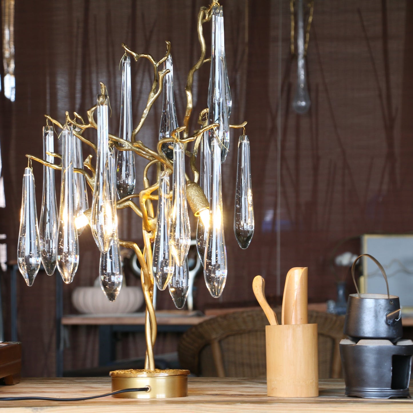 Aqua Willow Table Lamp