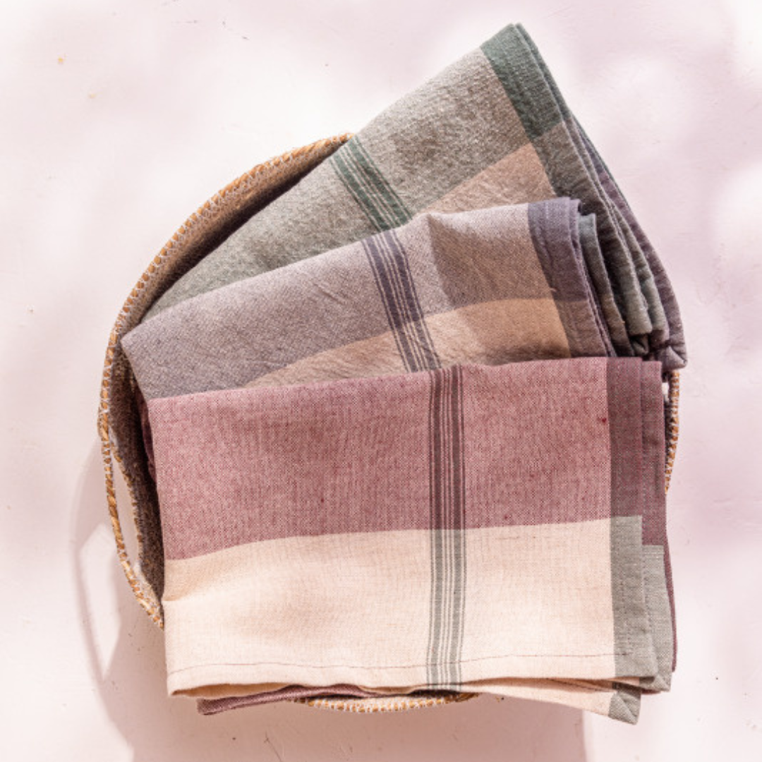 Lula Kitchen Towel, Set of 3, Mauve
