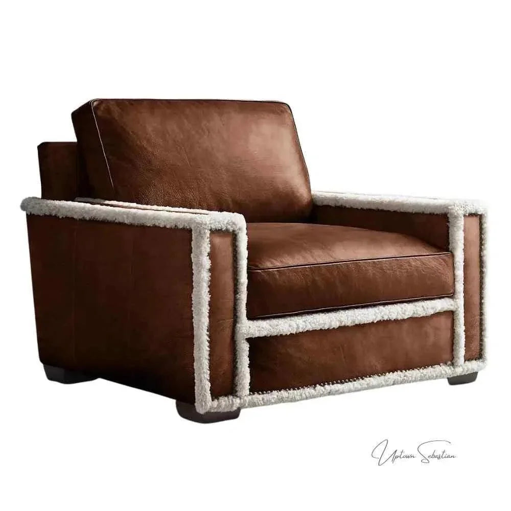 Austin Brown Benchmade Aniline Leather Club Chair