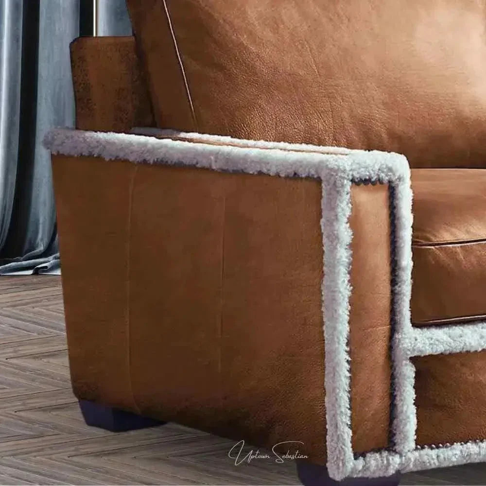 Austin Brown Benchmade Aniline Leather Club Chair
