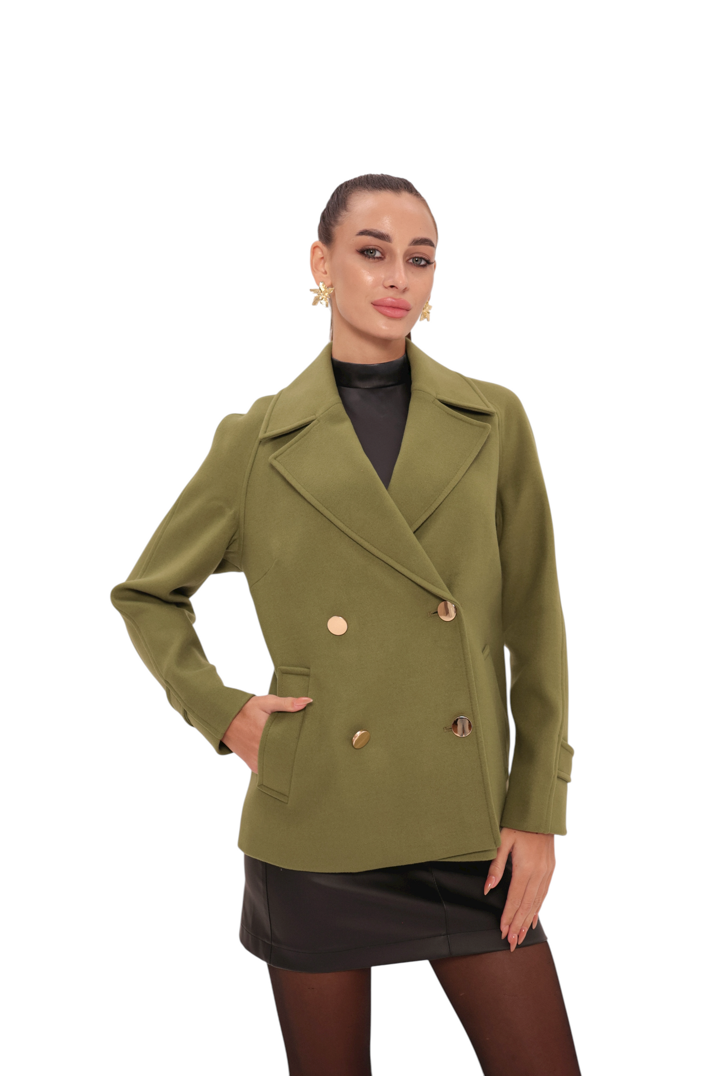 Sorrento Cashmere Blend Coat in Olive