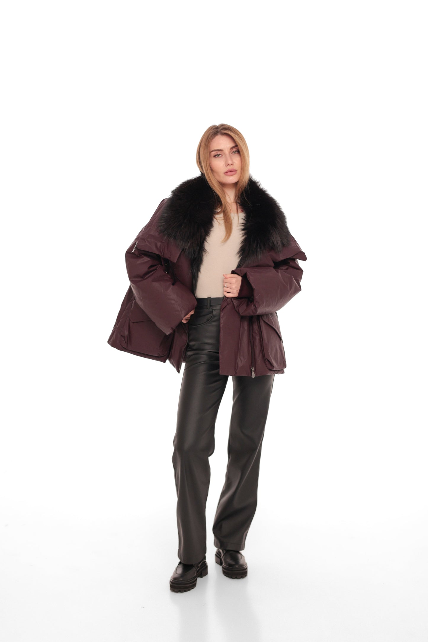 Eloise Genuine Fox Fur Down Coat