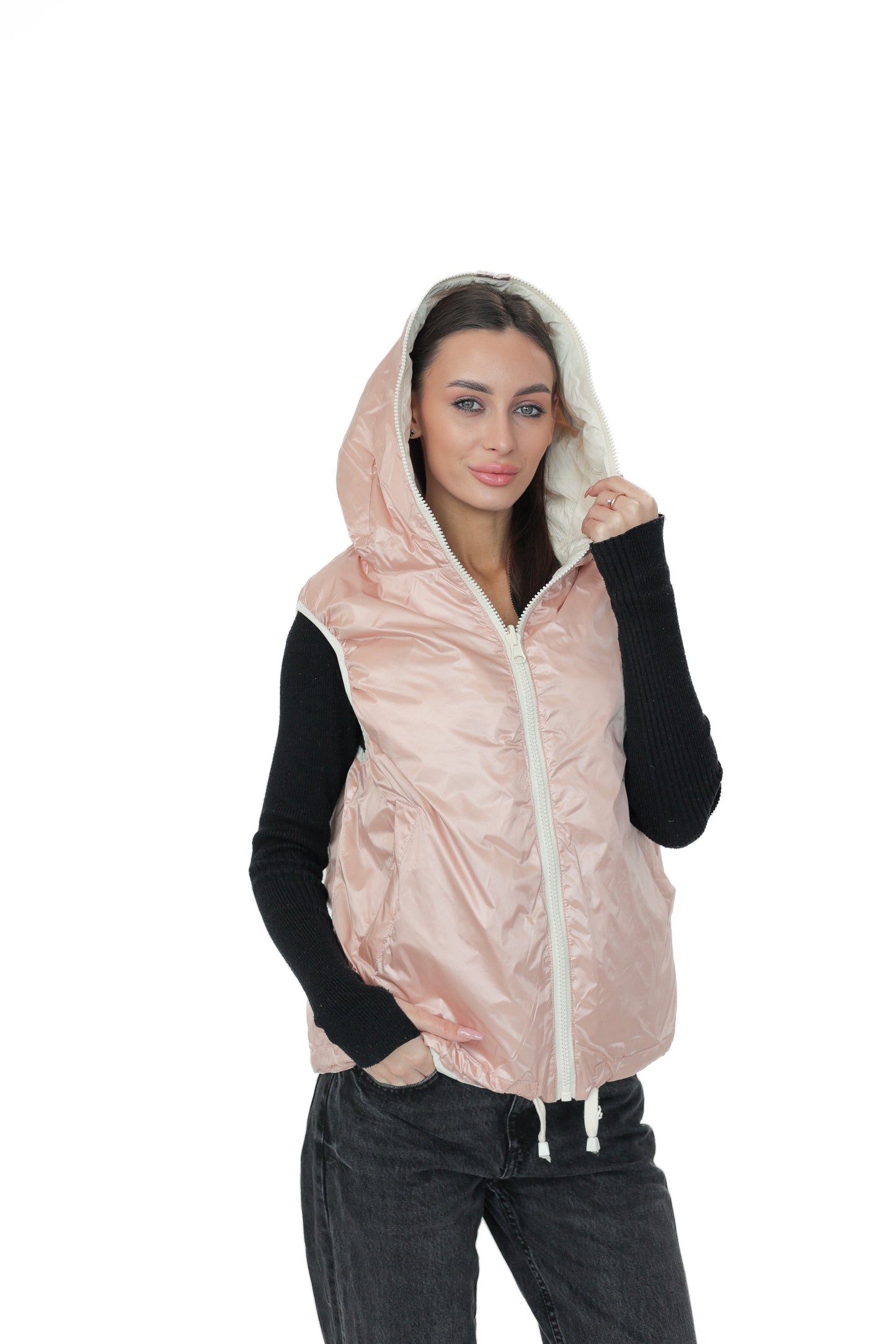⇆ Reversible Light Insulated Vest Powder | Ivory