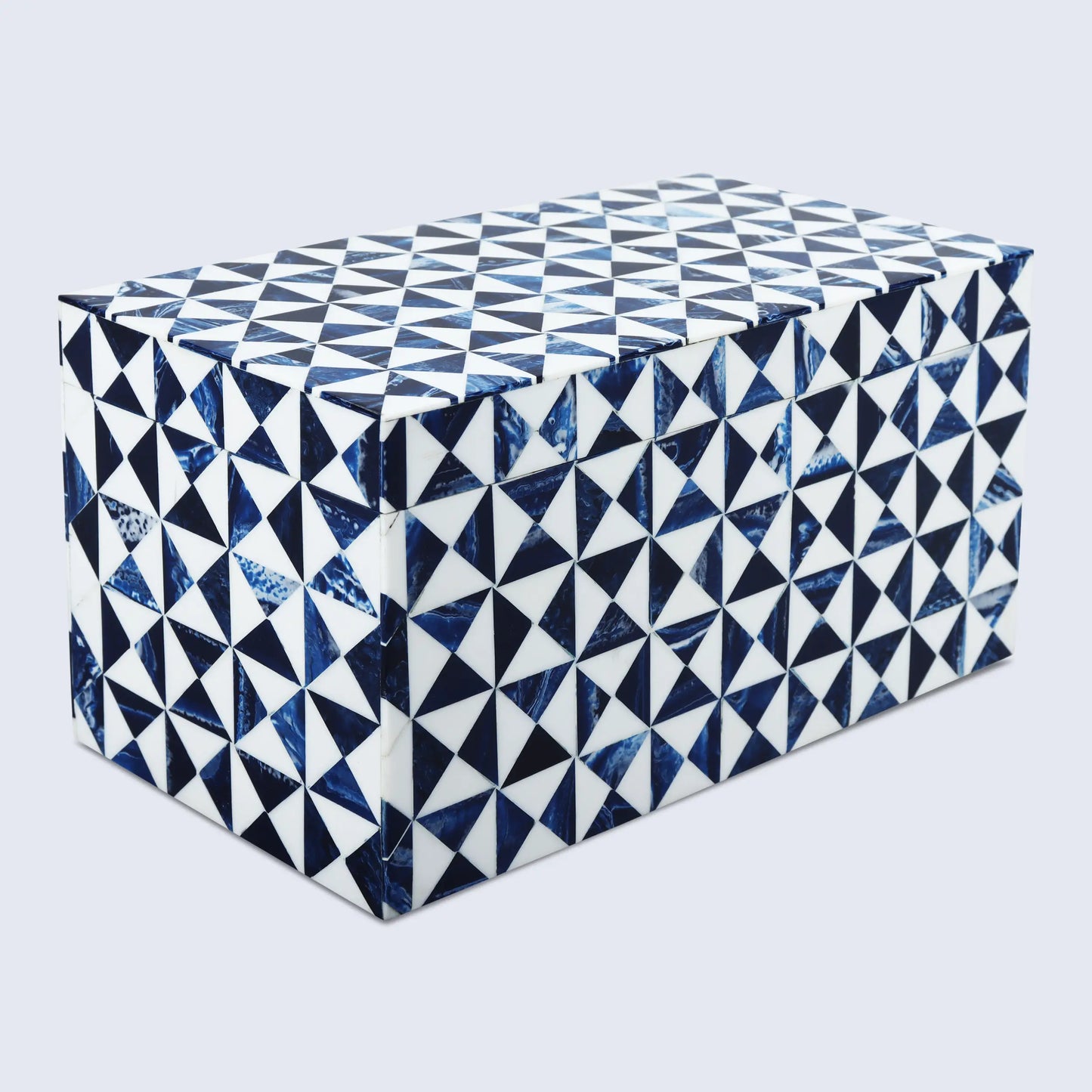 Blue and White Resin Inlay Storage Box – Marquet Indigo Collection