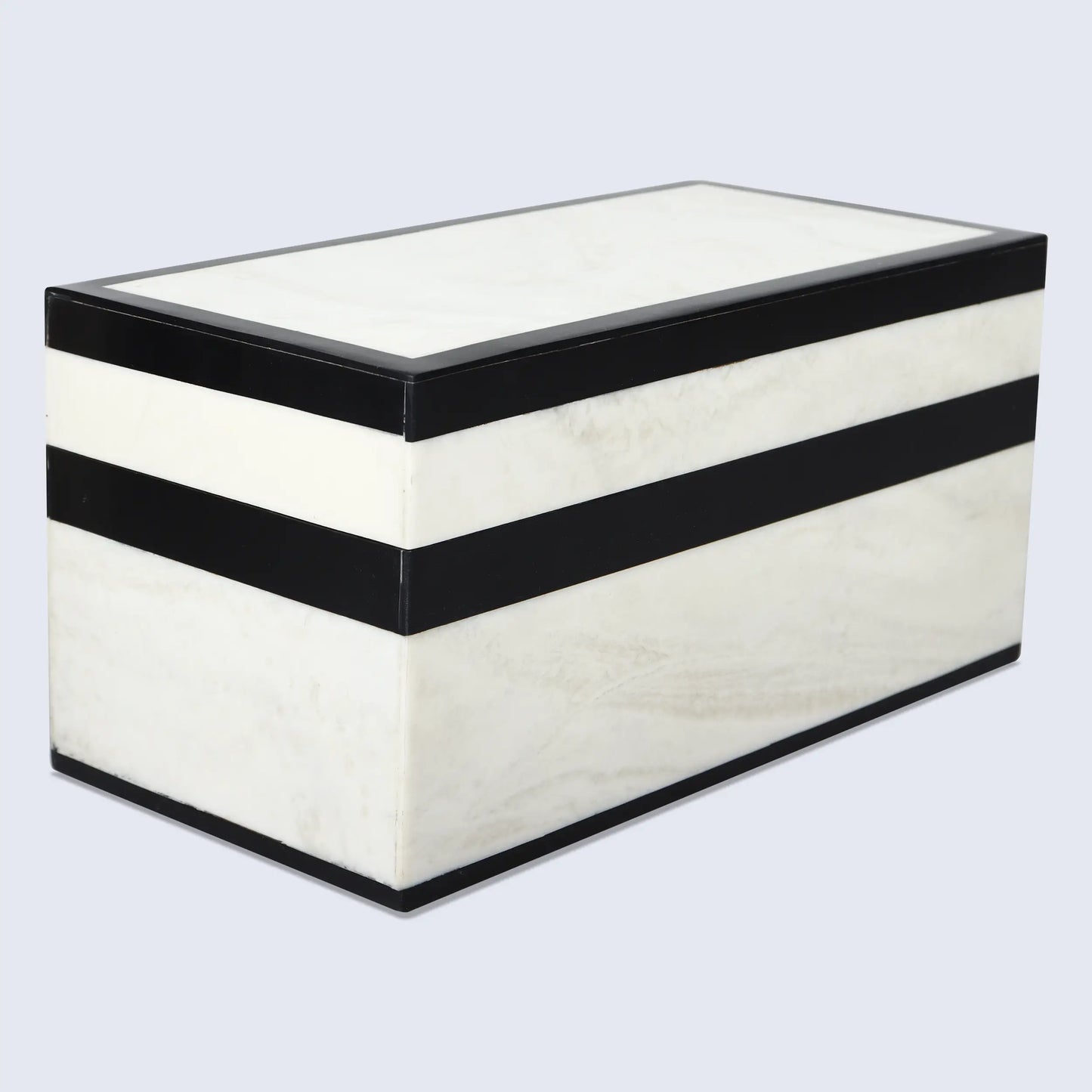 Black White Resin Inlay Decorative Storage Box – Mono Court Collection (7 Sizes)