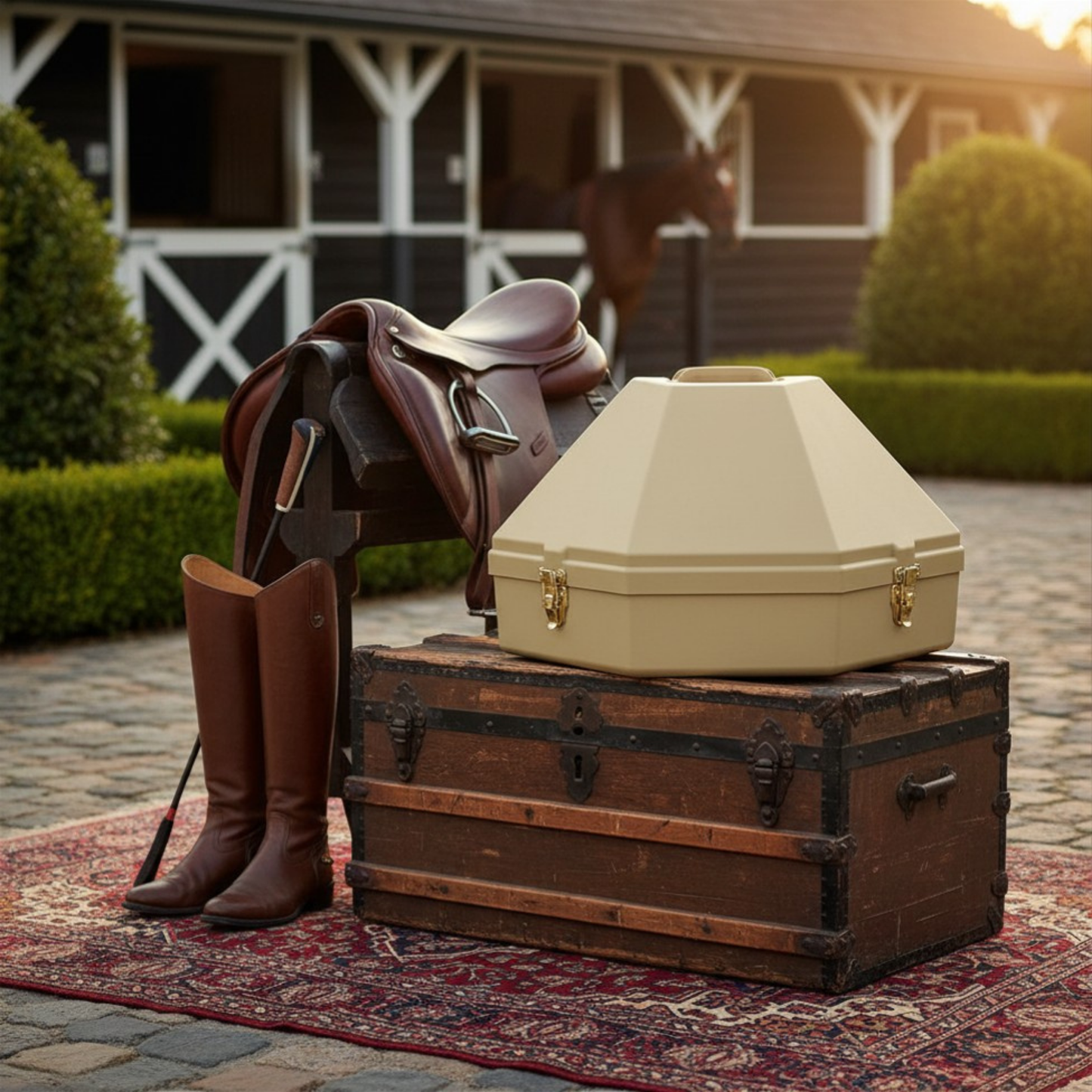 Premium Oversized Western Hat Can with Adjustable Inserts and Mirror
