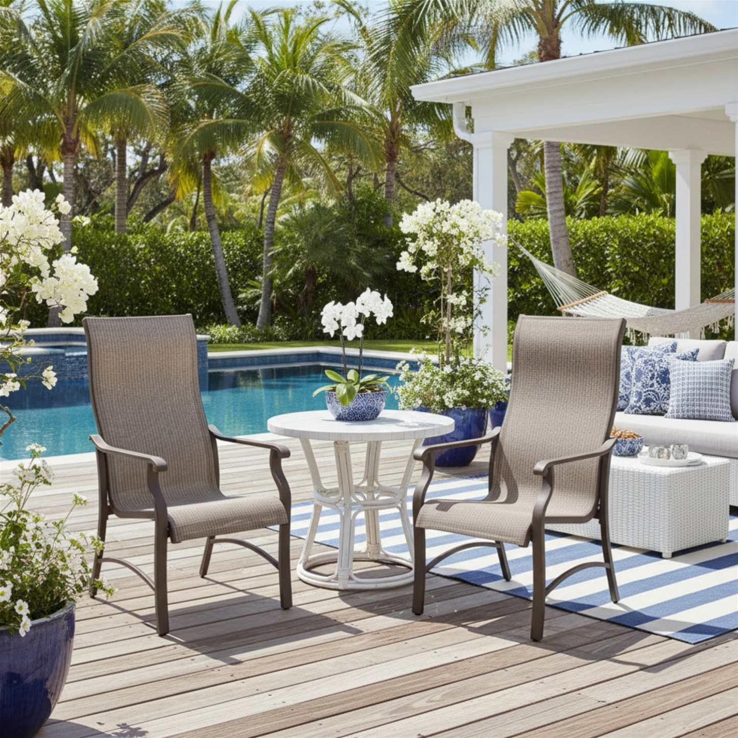 The Trevi Textilene Outdoor Dining Chair - Set of Two
