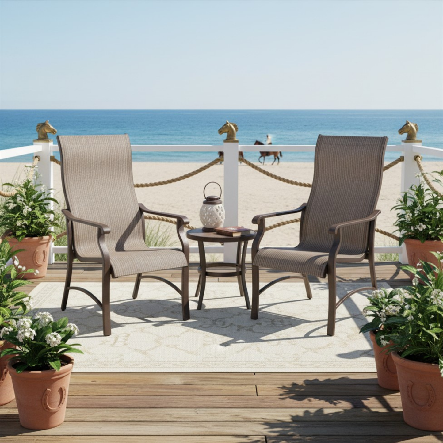 The Trevi Textilene Outdoor Dining Chair - Set of Two