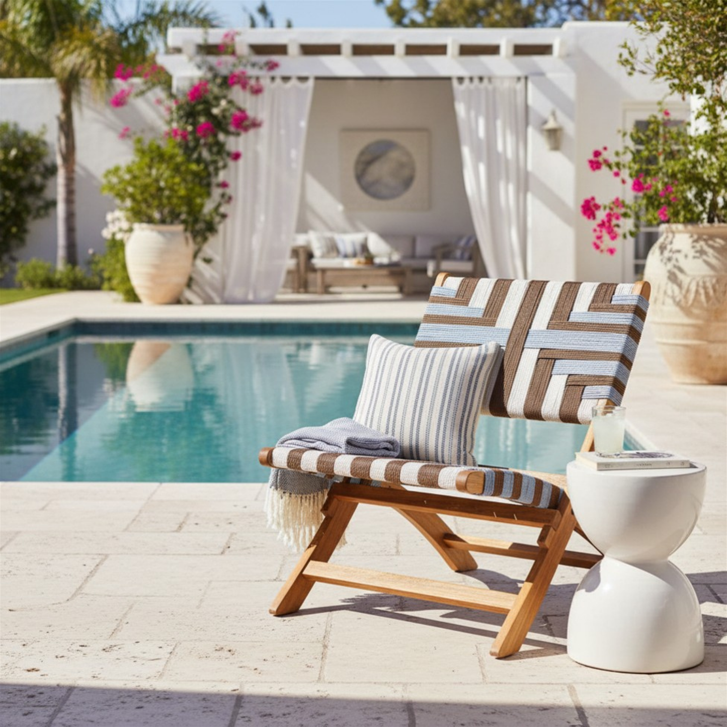 Sunshine Wooden Frame Outdoor Lounge Chair