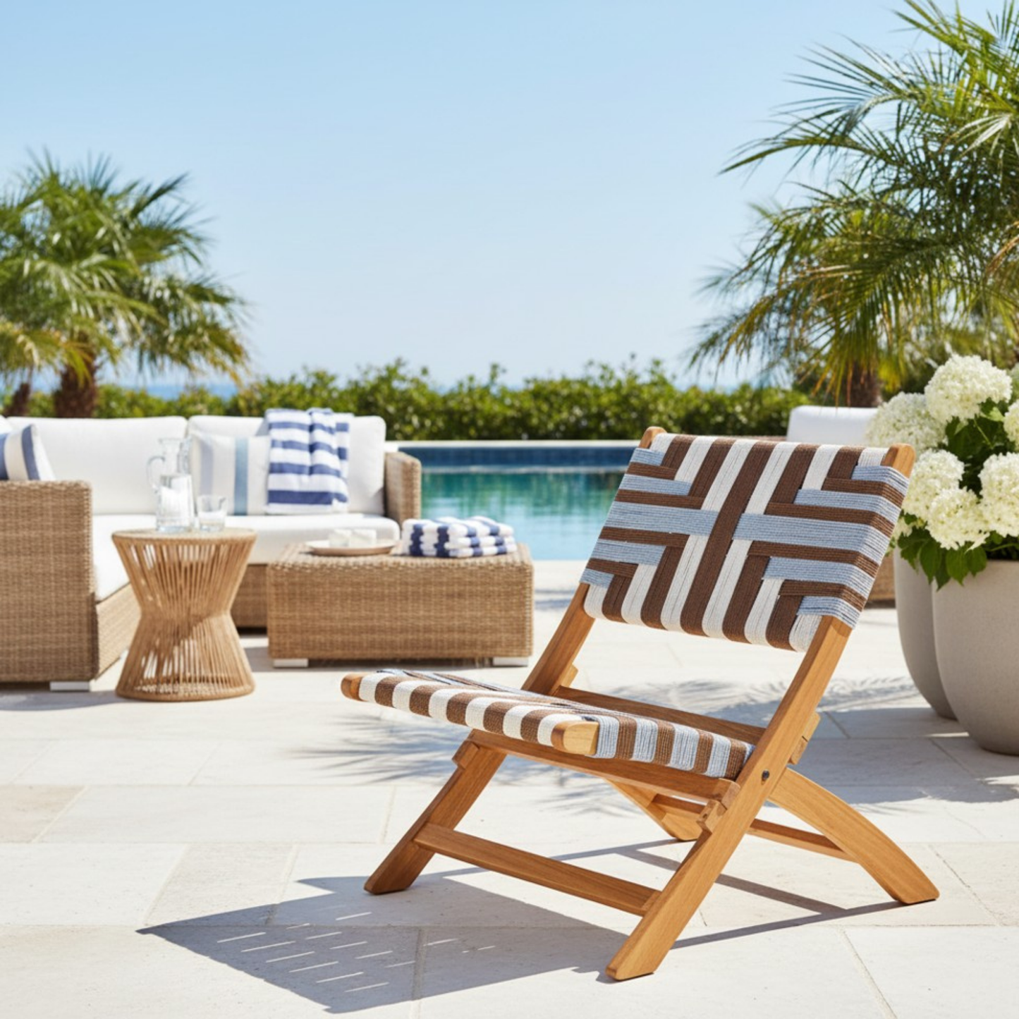 Sunshine Wooden Frame Outdoor Lounge Chair
