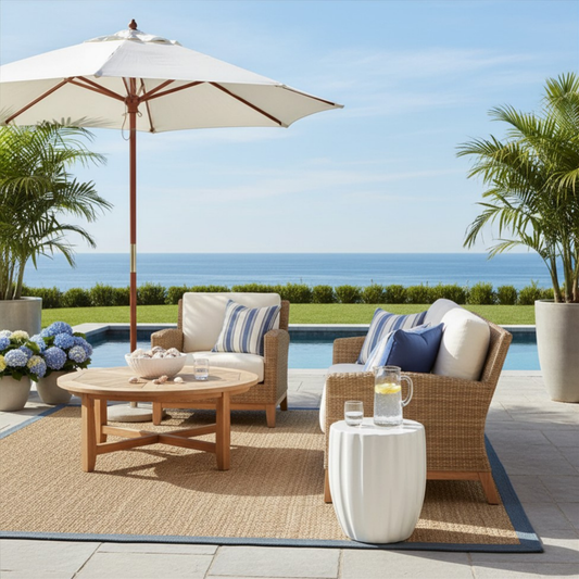Scallop Stool – Snow White Outdoor Stool