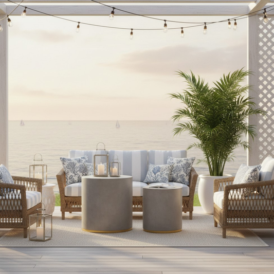Linea Ring Accent Table Set – Gold Outdoor End Tables