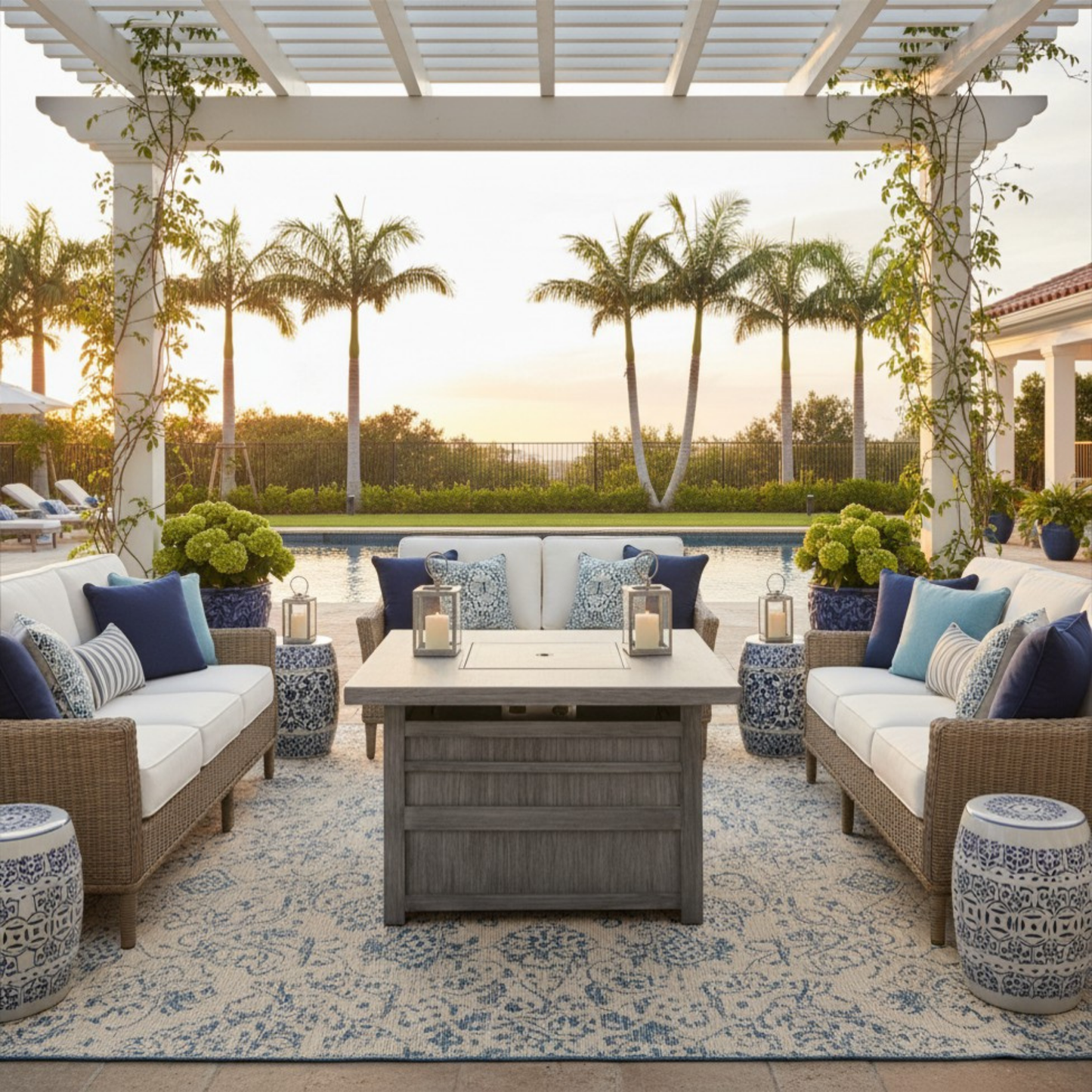 The Darcy Aluminum Outdoor Luxury Firepit Table