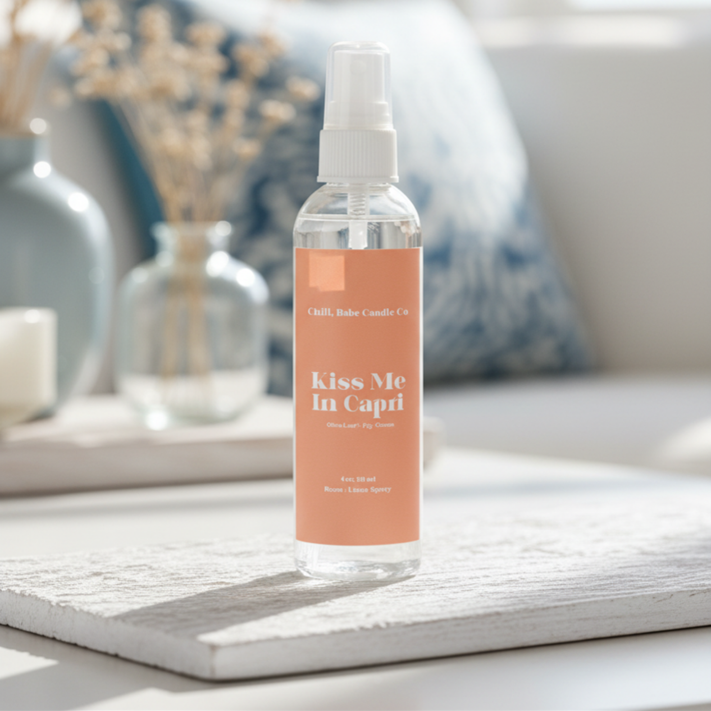Capri Kiss Room & Linen Spray - Olive Leaf, Fig & Citron - 4 oz Fine Mist Spray