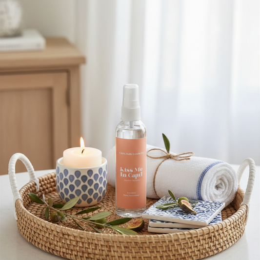 Capri Kiss Room & Linen Spray - Olive Leaf, Fig & Citron - 4 oz Fine Mist Spray