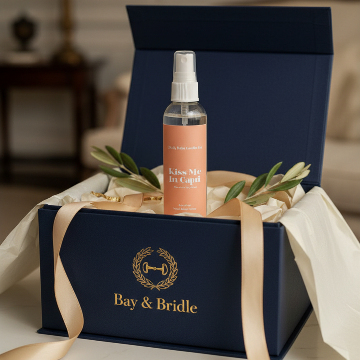 Capri Kiss Room & Linen Spray - Olive Leaf, Fig & Citron - 4 oz Fine Mist Spray