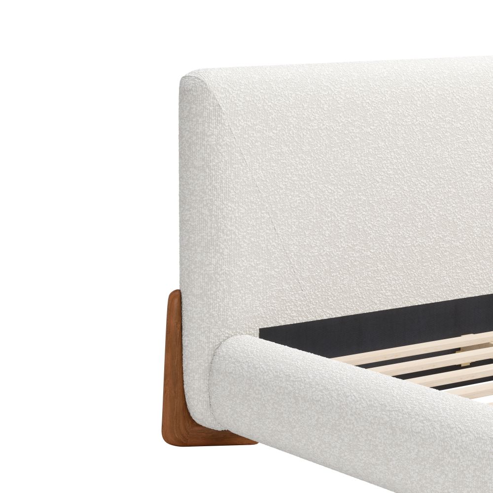 Baris Ivory Textured Fabric Bed