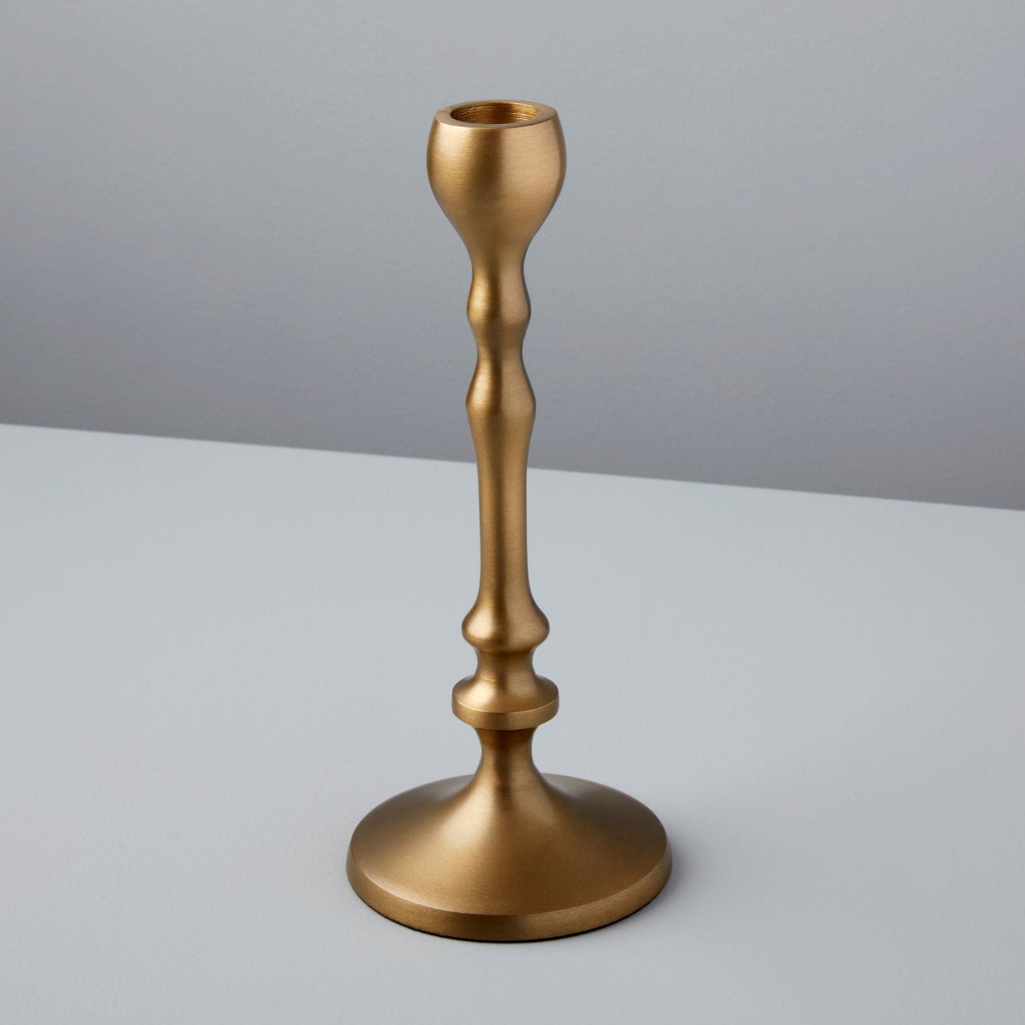 Belsana Aged Bronze Candlestick, Short