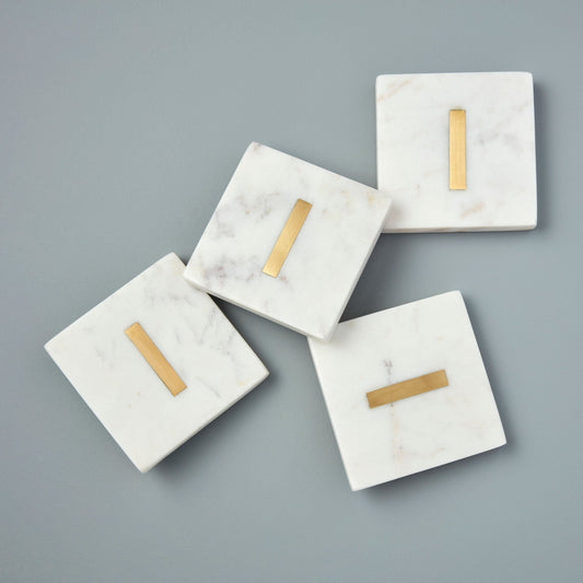 Verona Marble Monogram Coasters Set of 4 - Letter I