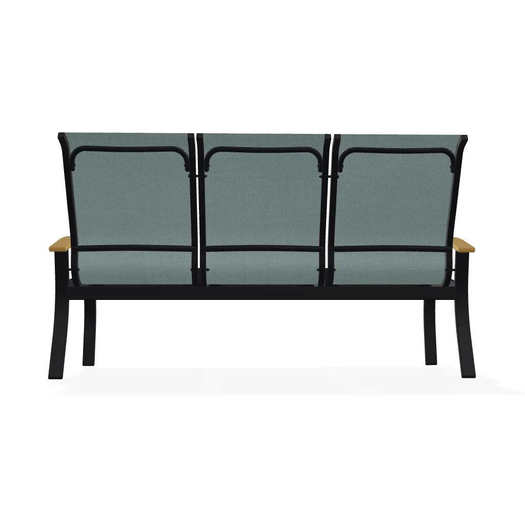 Belle Isle Rustic Polymer/Aluminum Sling 3-Seat Outdoor Sofa