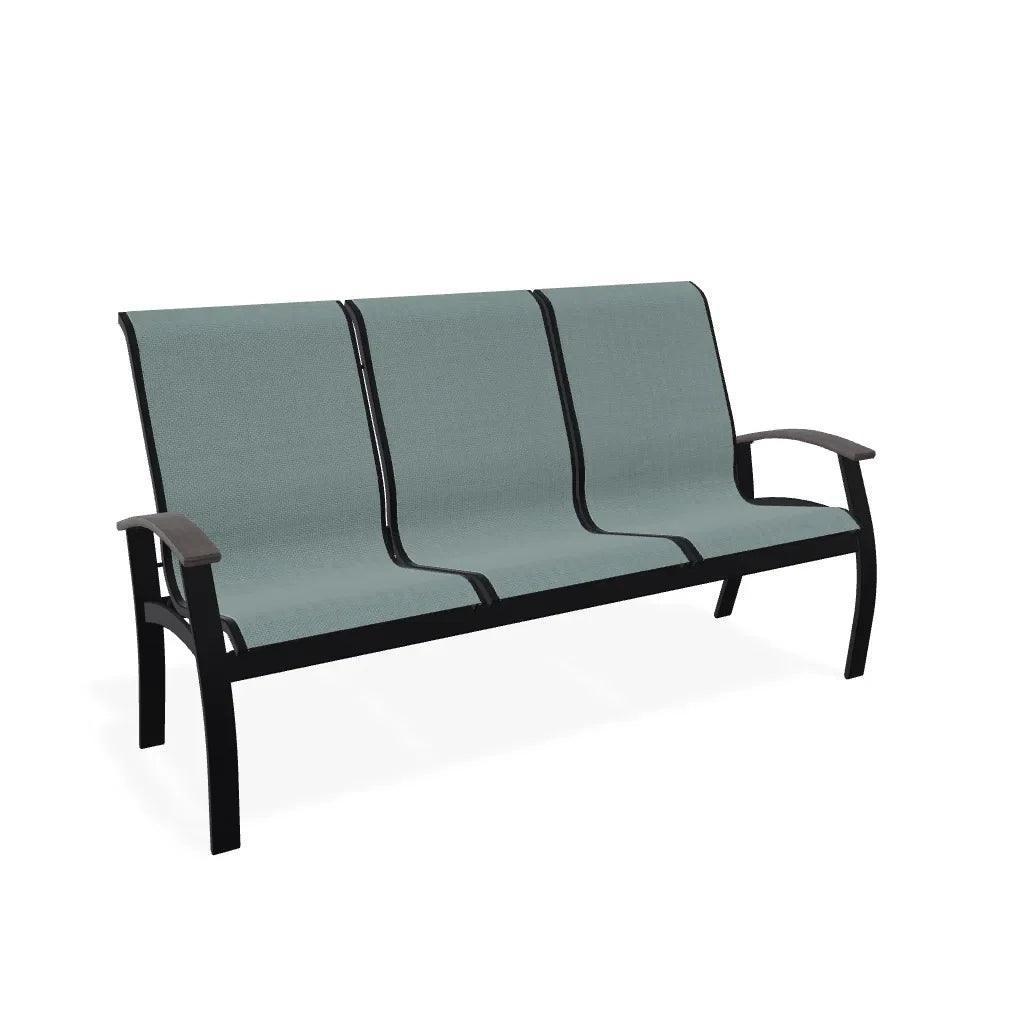 Belle Isle Rustic Polymer/Aluminum Sling 3-Seat Outdoor Sofa