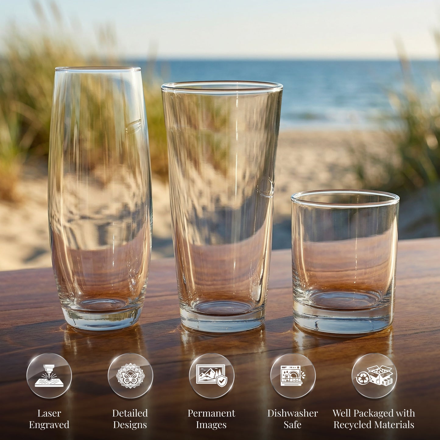 Harbour Town Golf Links - Laser Engraved Golf Course Map Glasses