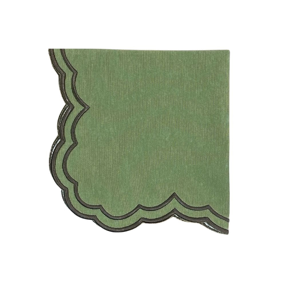 The Bettina Napkin - Fern and Cocoa (Set of 4)