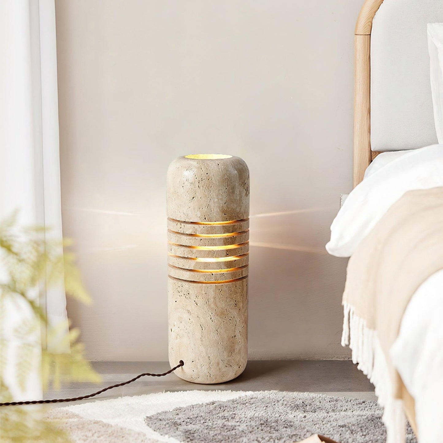 Big Stone Bucket Floor Lamp 6.9"