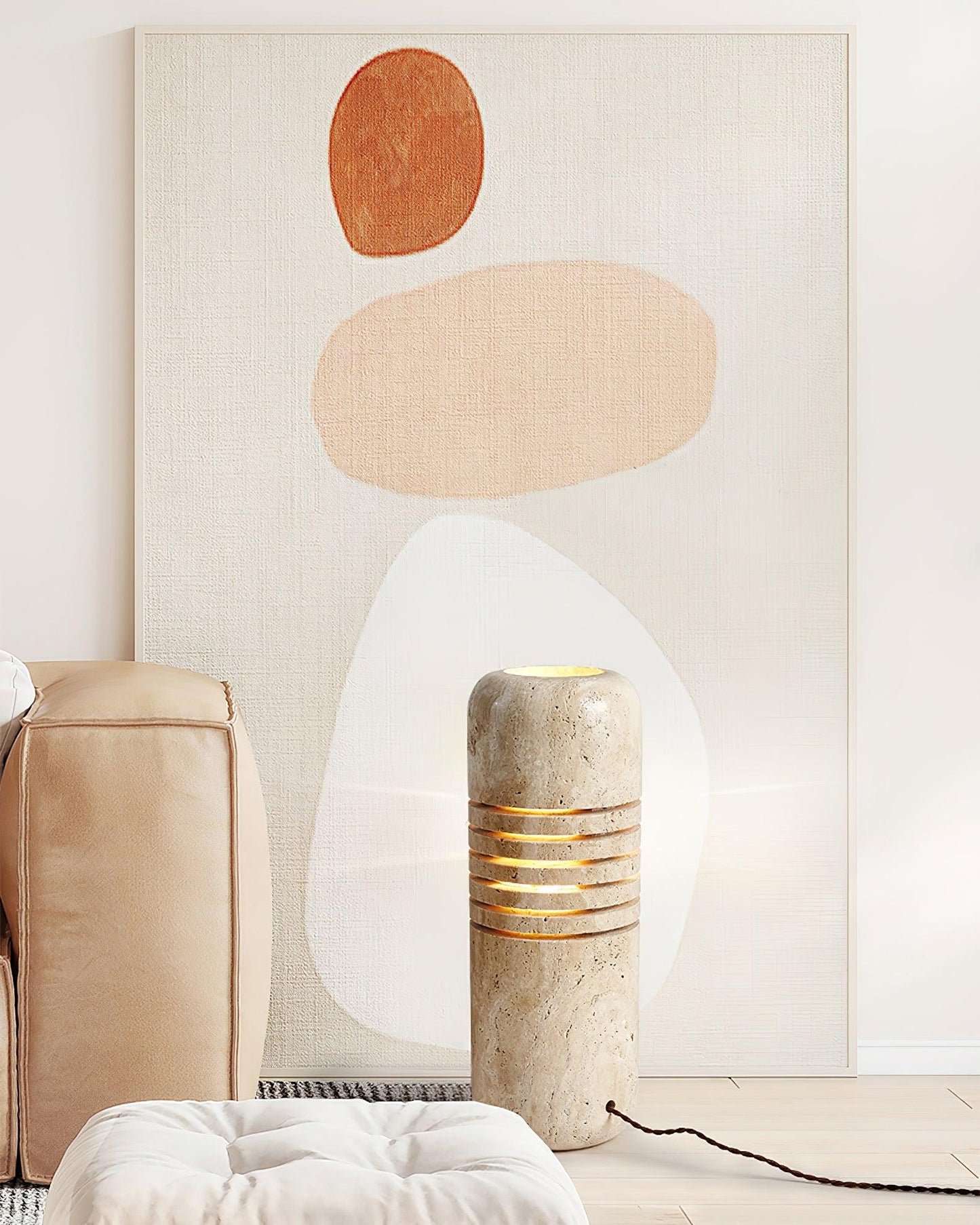 Big Stone Bucket Floor Lamp 6.9"