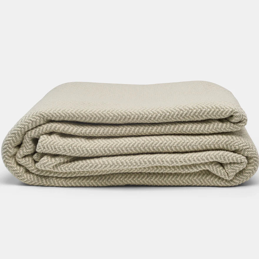 Harbor Herringbone Cotton Throw Blanket