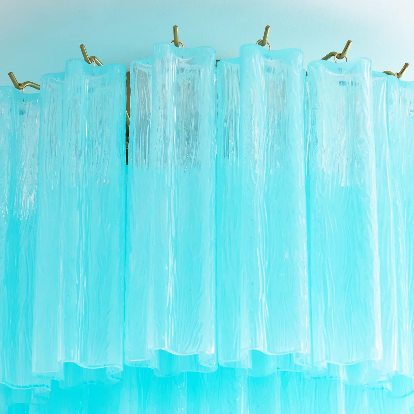 Blue Glass Tube Murano Ceiling Lamp
